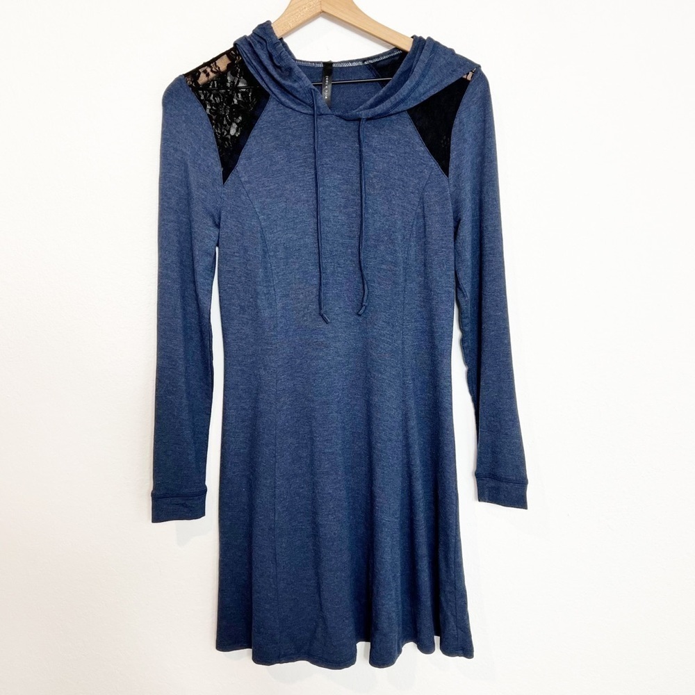 Eric + Alani Blue Black Women Dress Medium Brand New